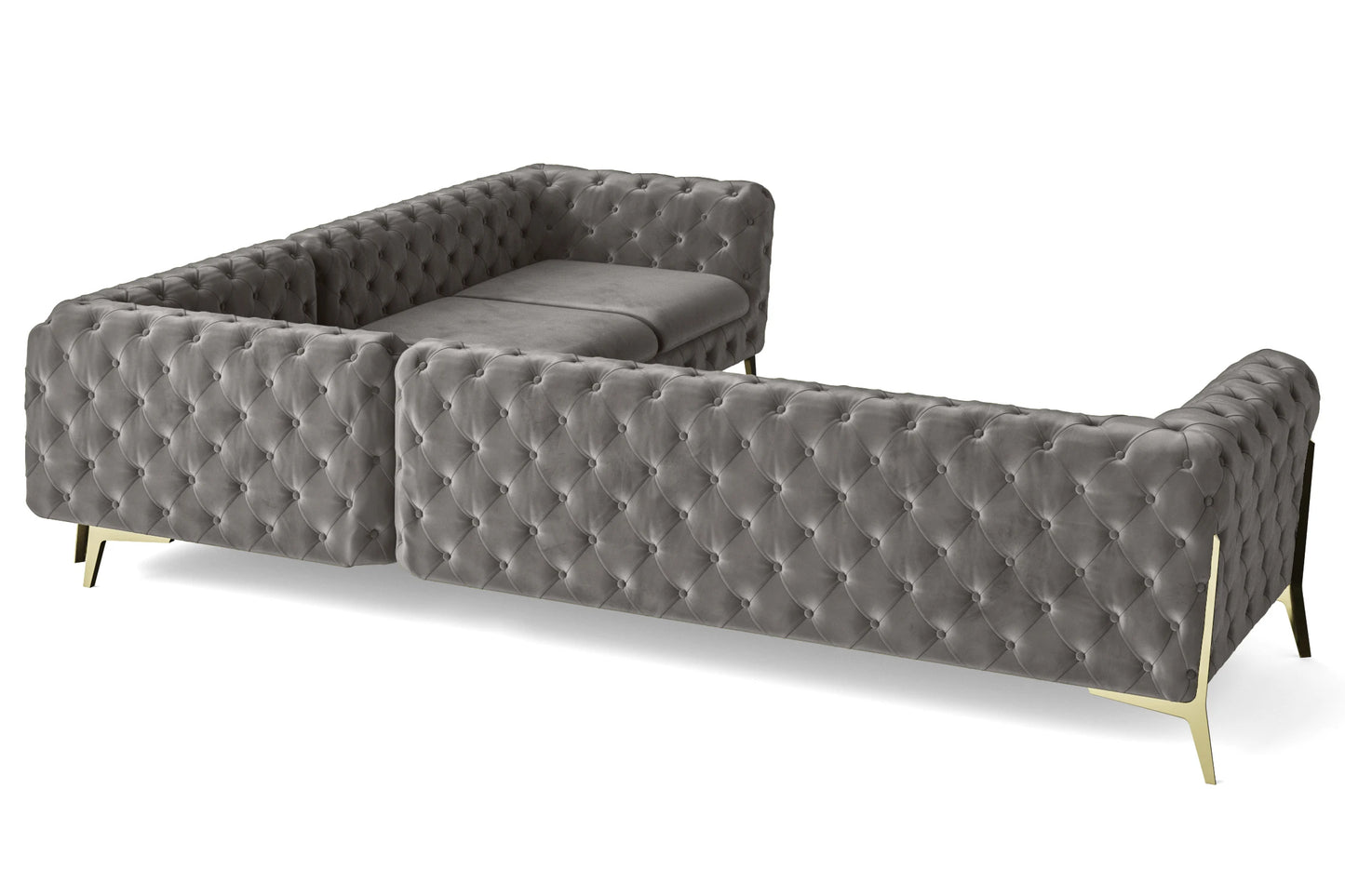 Vito 6 Seater Corner Sofa Grey Velvet