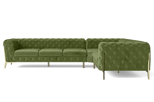 Vito 6 Seater Corner Sofa Lime Velvet