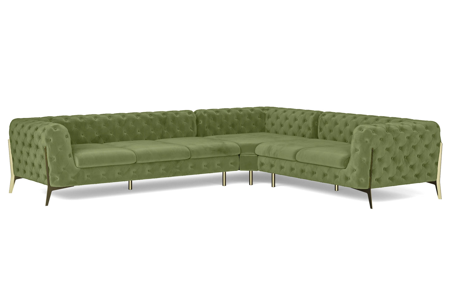 Vito 6 Seater Corner Sofa Lime Velvet