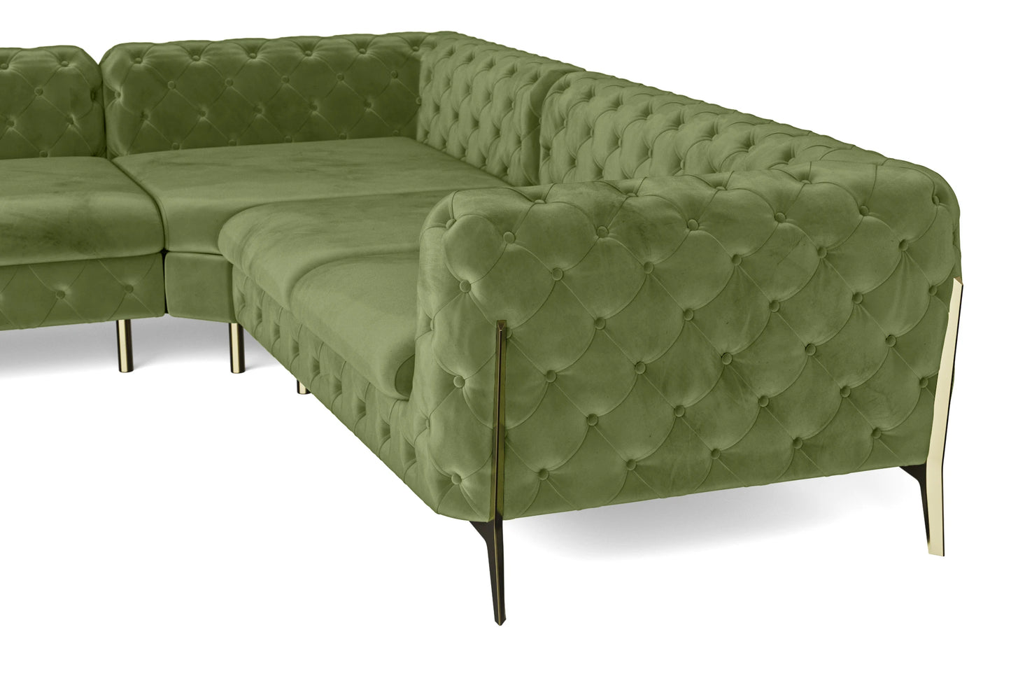 Vito 6 Seater Corner Sofa Lime Velvet