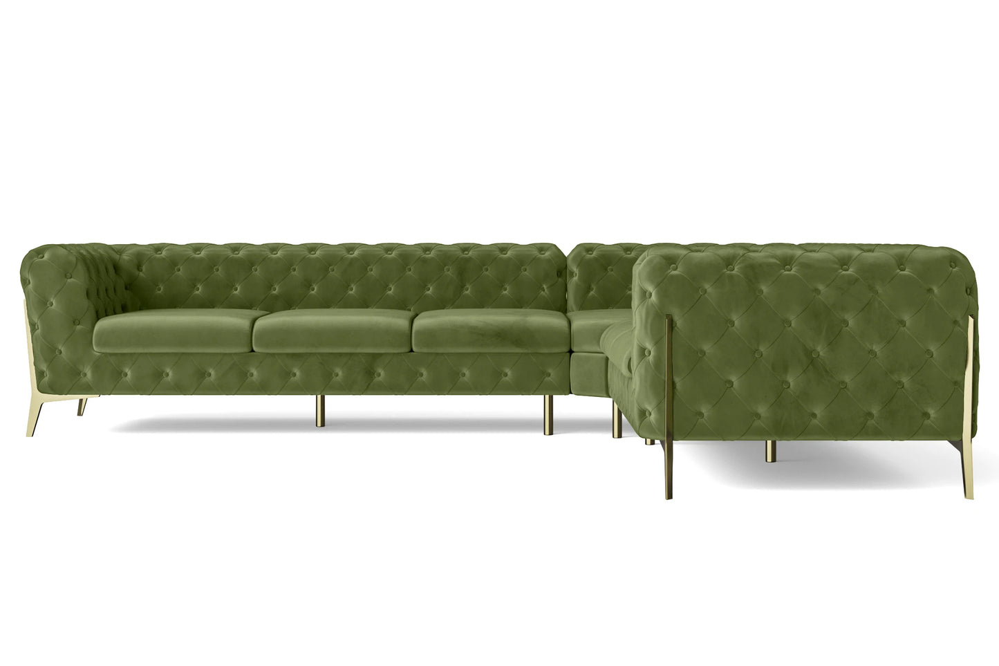 Vito 6 Seater Corner Sofa Lime Velvet