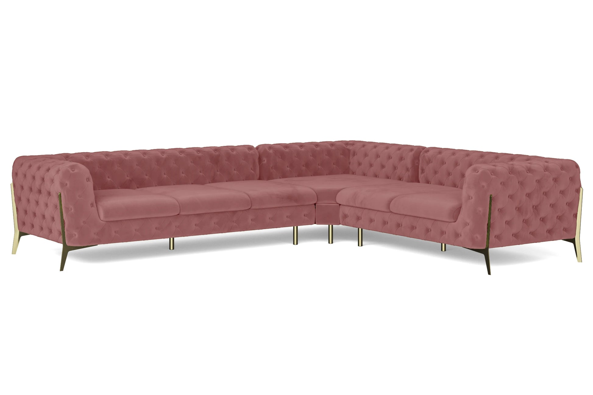 Vito 6 Seater Corner Sofa Pink Velvet