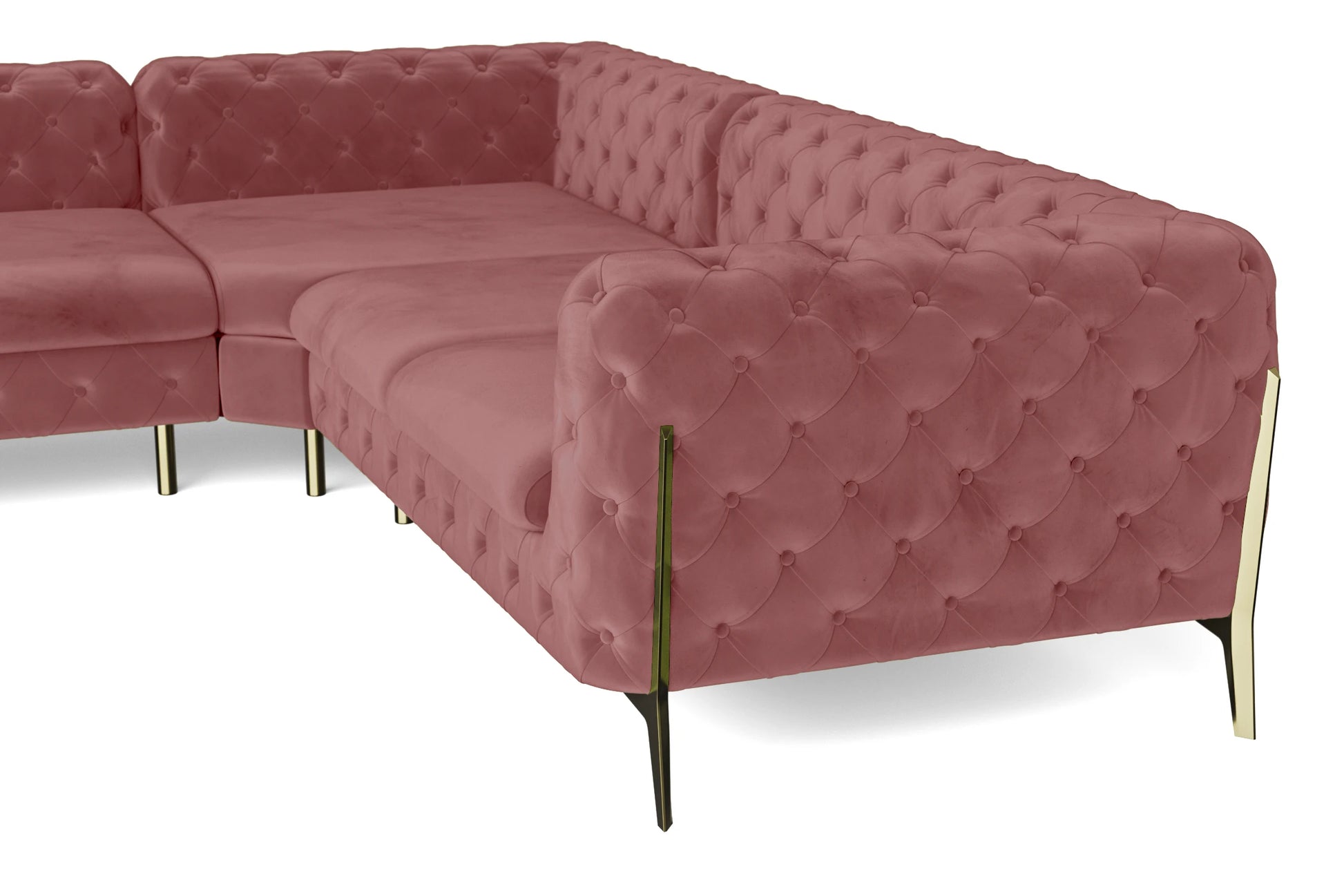 Vito 6 Seater Corner Sofa Pink Velvet