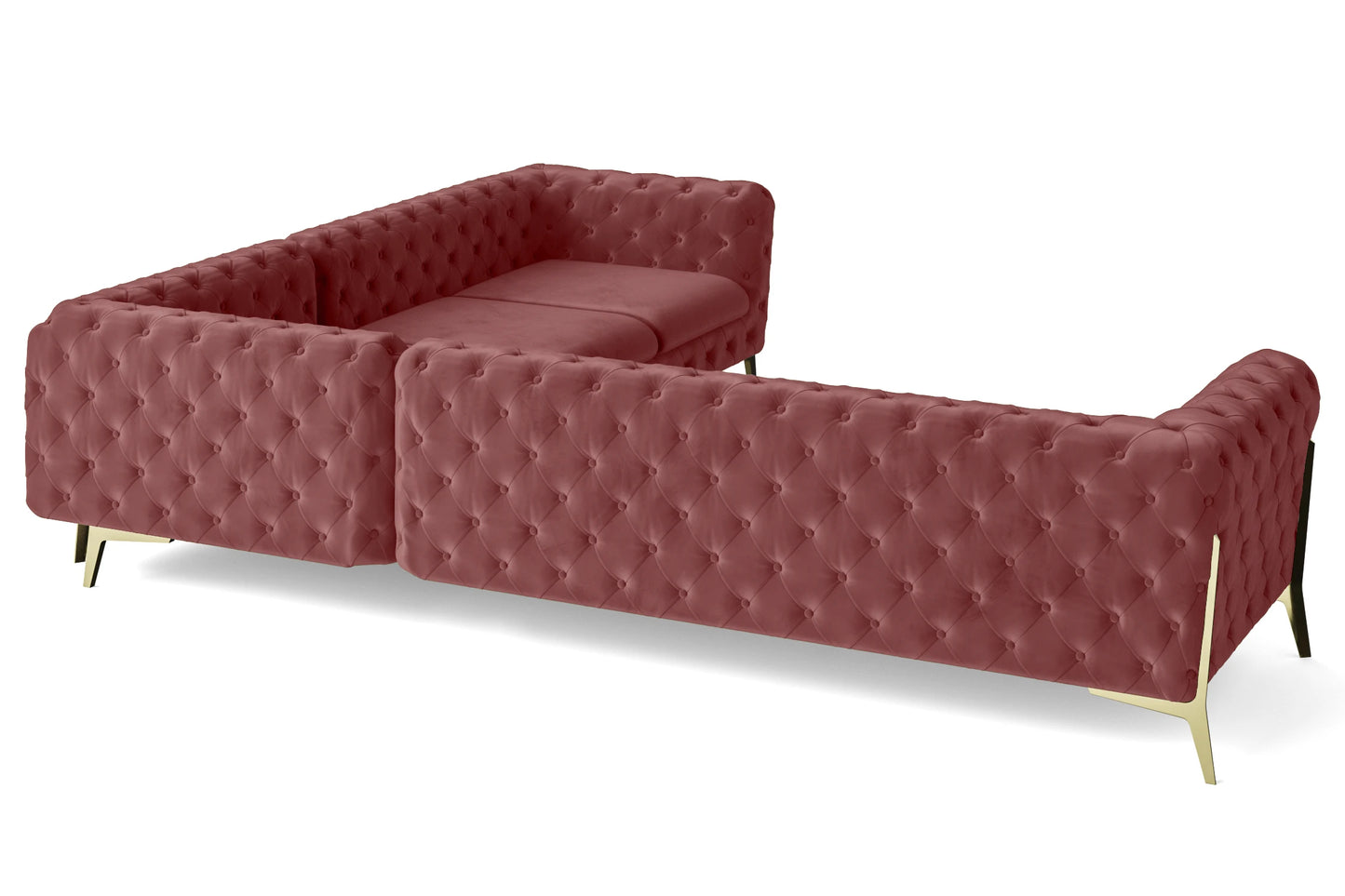 Vito 6 Seater Corner Sofa Pink Velvet