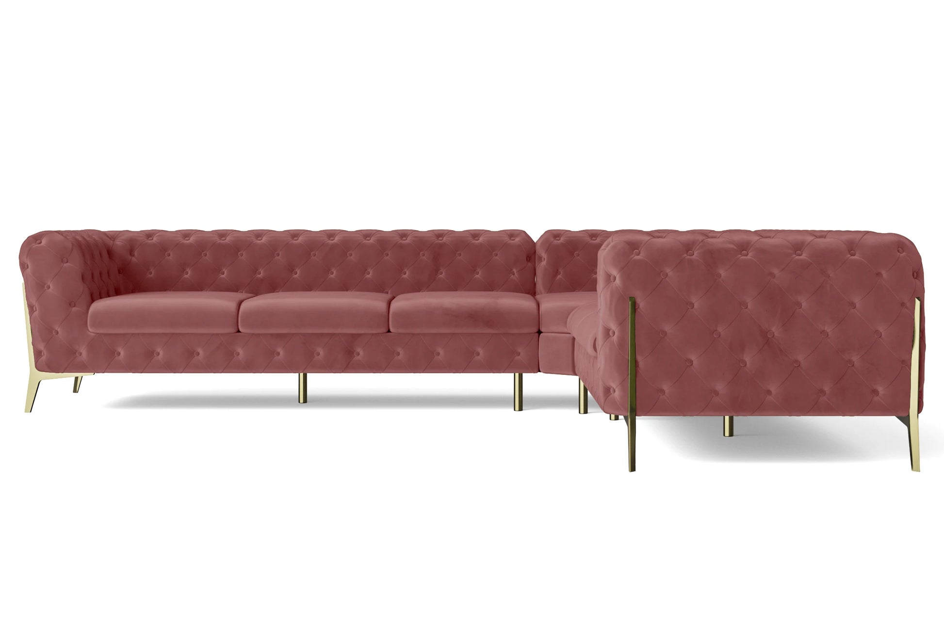 Vito 6 Seater Corner Sofa Pink Velvet