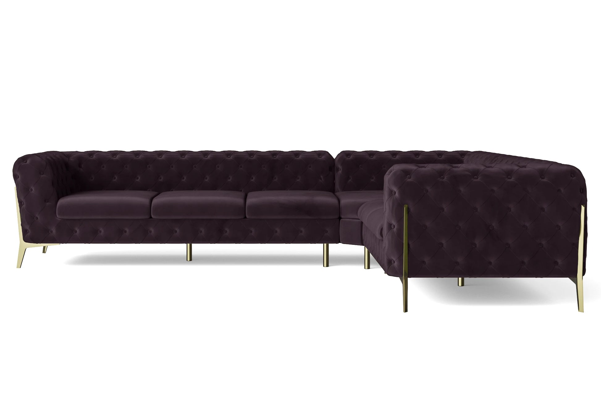 Vito 6 Seater Corner Sofa Purple Velvet