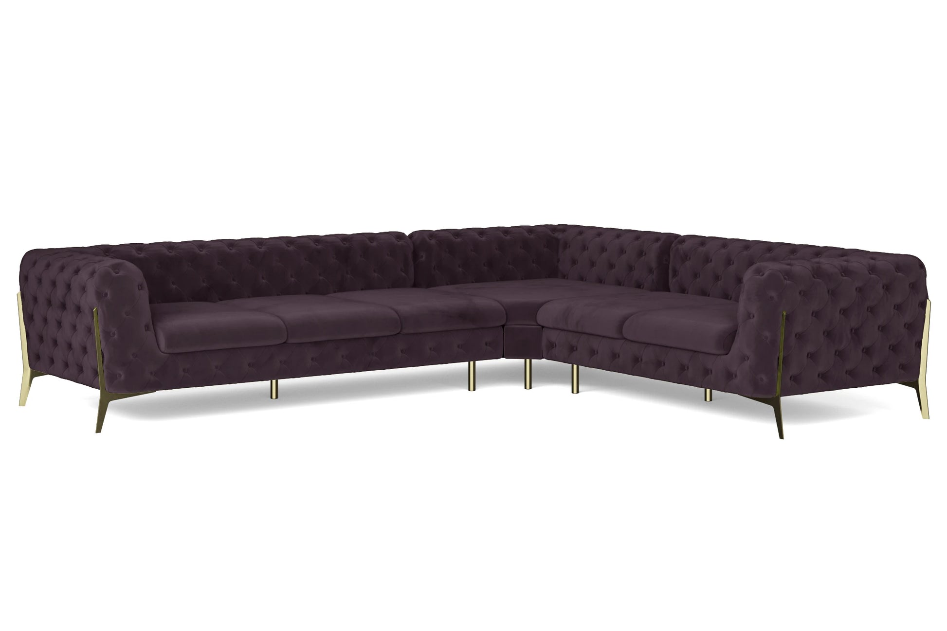 Vito 6 Seater Corner Sofa Purple Velvet