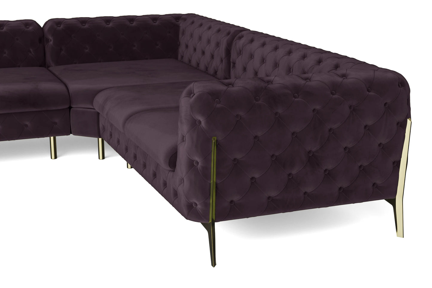 Vito 6 Seater Corner Sofa Purple Velvet