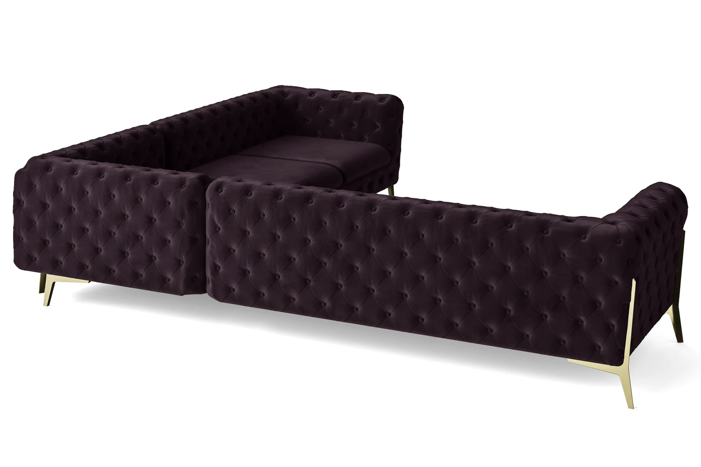 Vito 6 Seater Corner Sofa Purple Velvet