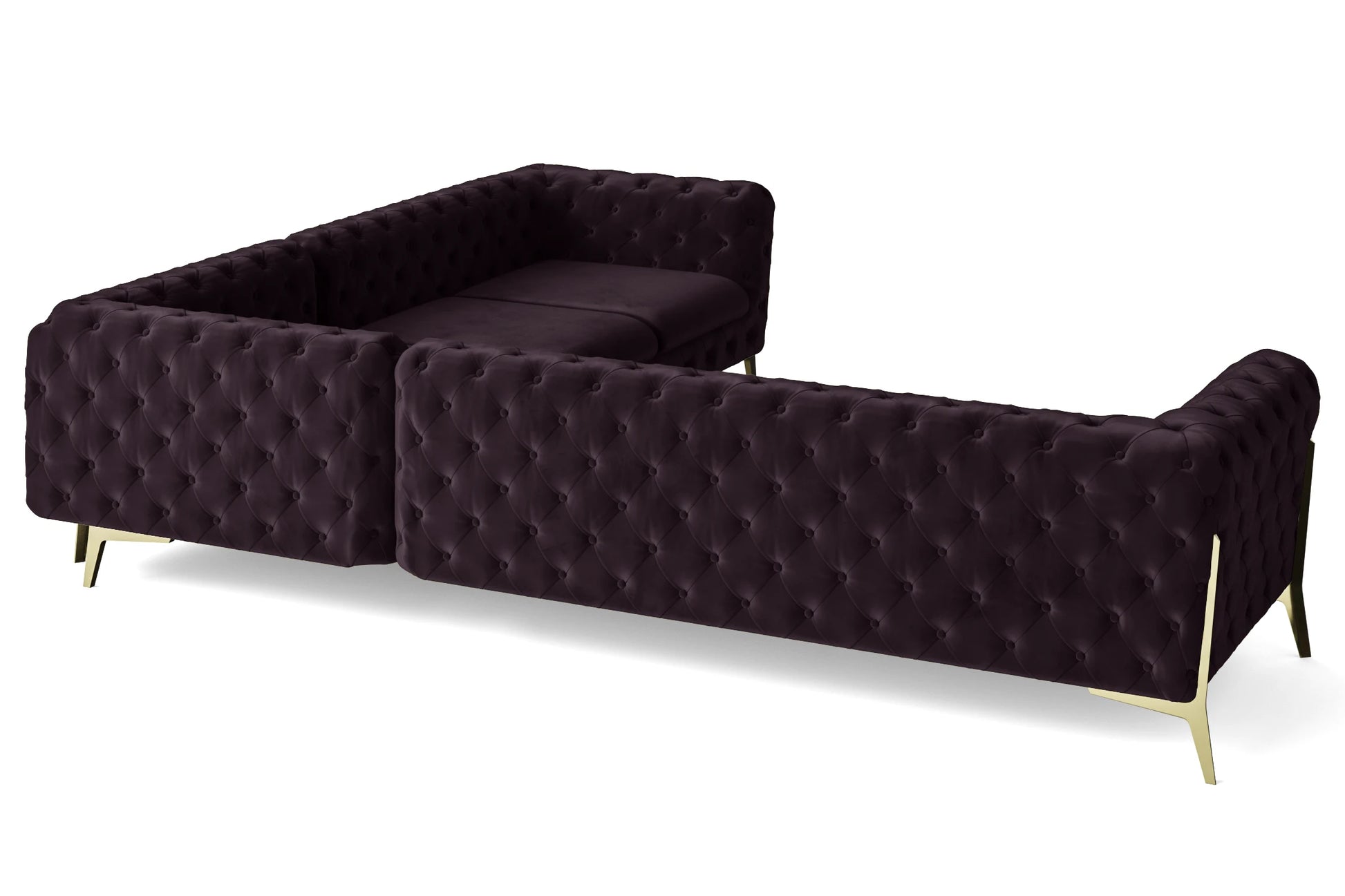 Vito 6 Seater Corner Sofa Purple Velvet