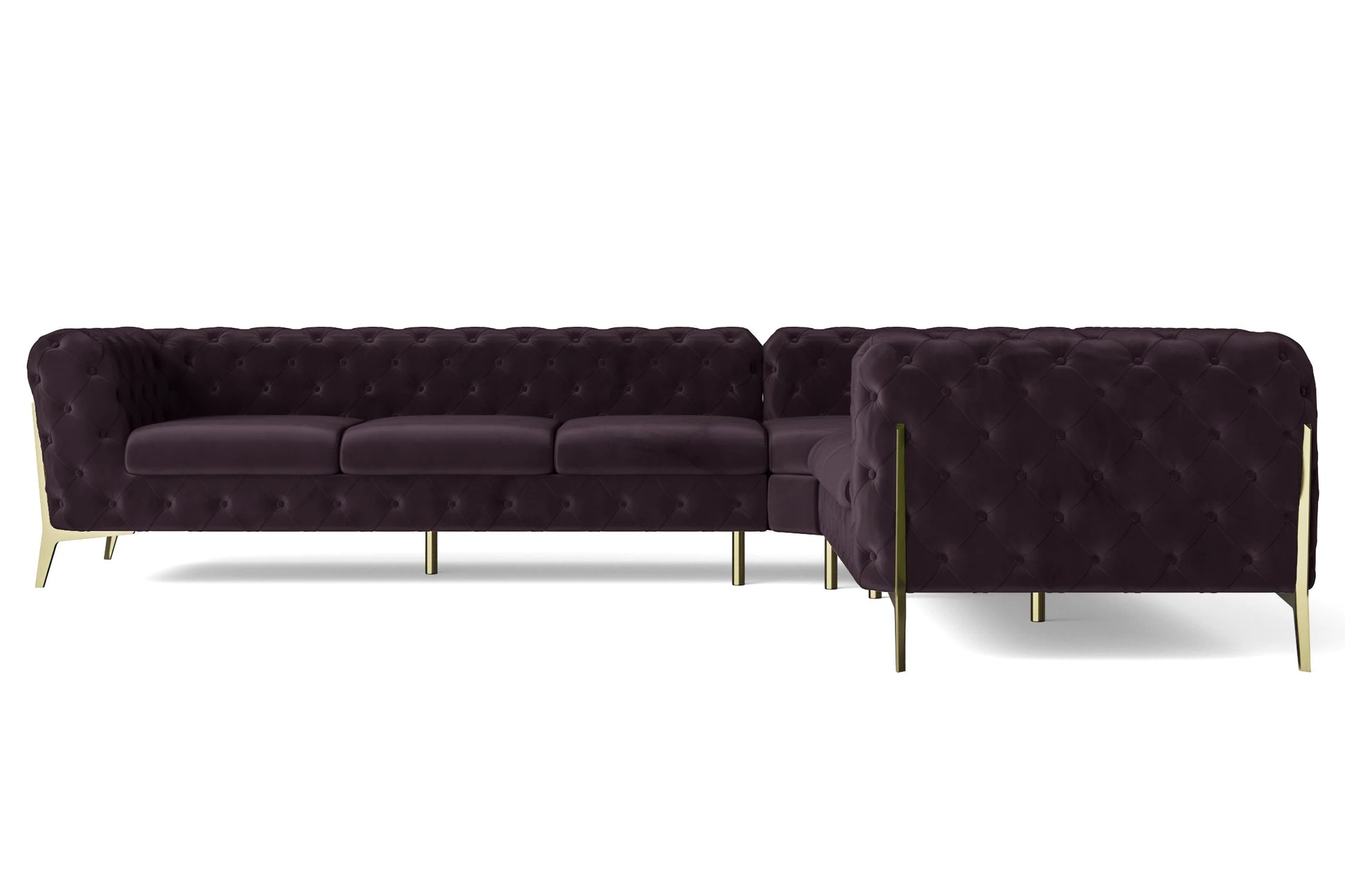 Vito 6 Seater Corner Sofa Purple Velvet