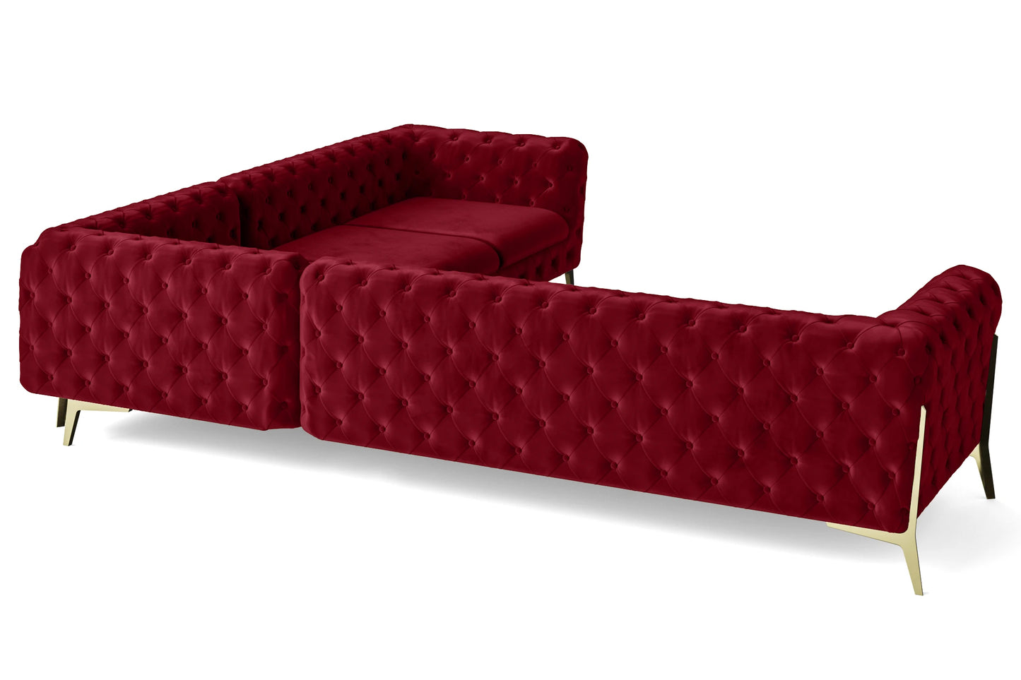 Vito 6 Seater Corner Sofa Red Velvet