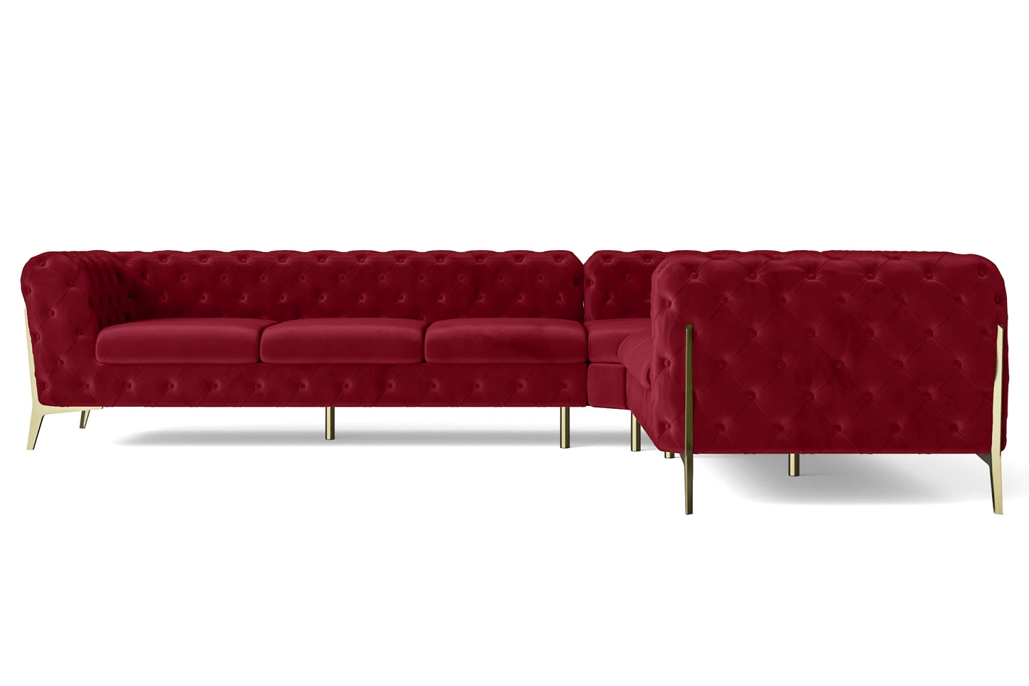 Vito 6 Seater Corner Sofa Red Velvet