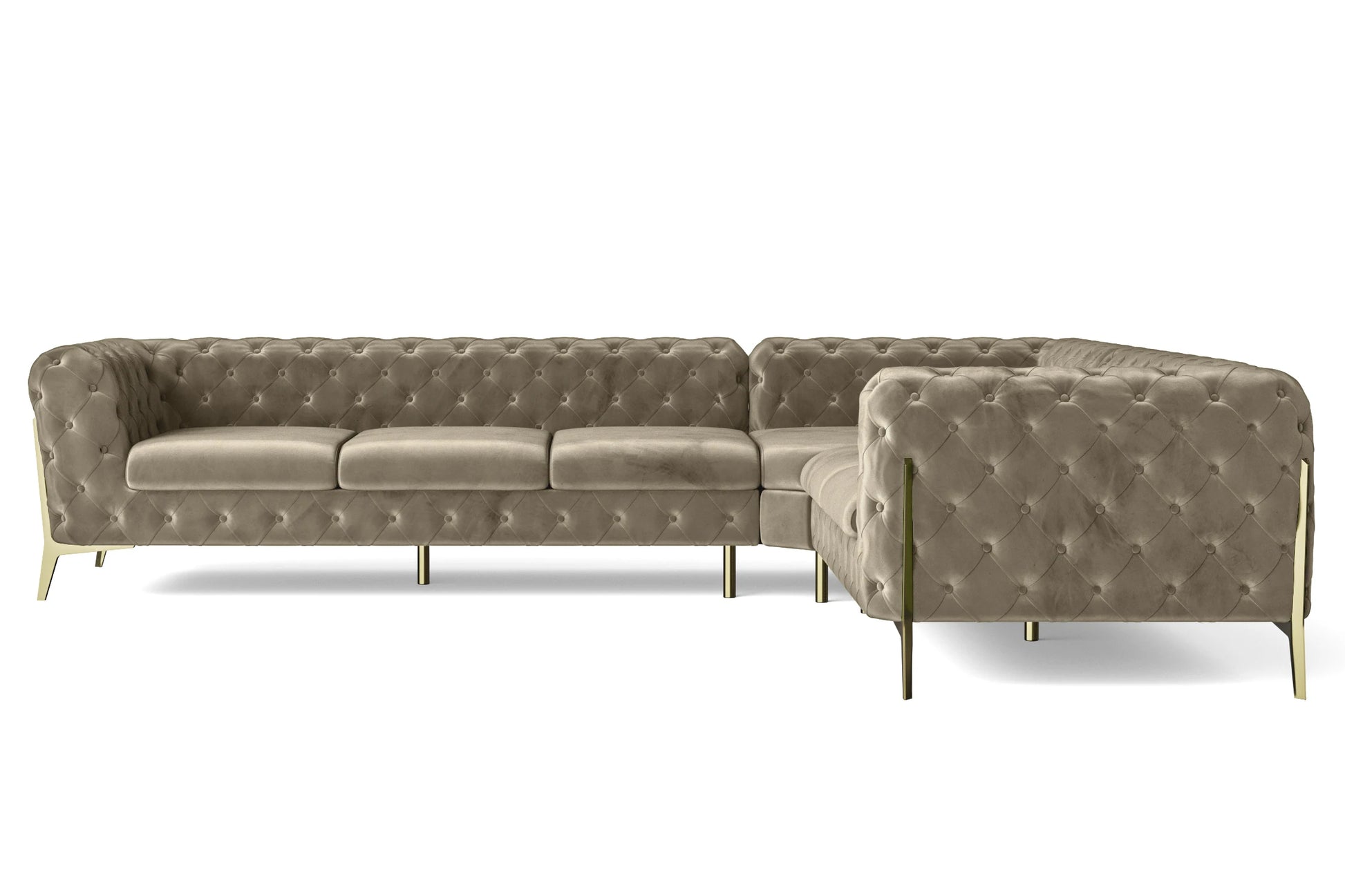 Vito 6 Seater Corner Sofa Sand Velvet