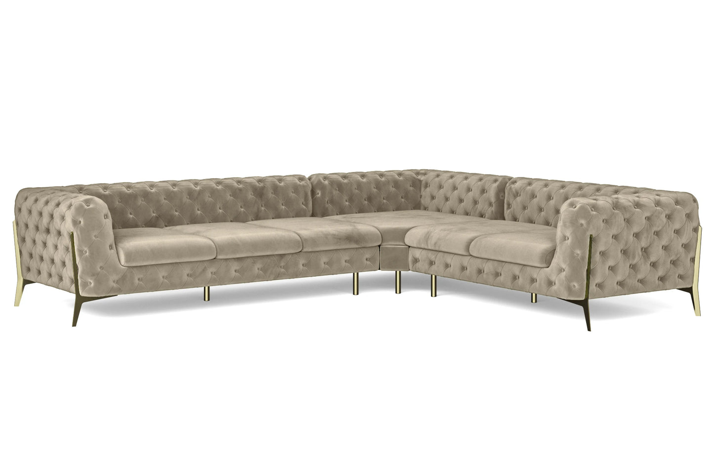 Vito 6 Seater Corner Sofa Sand Velvet