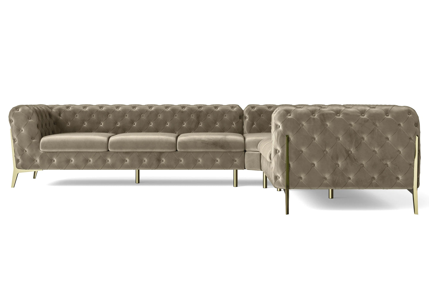 Vito 6 Seater Corner Sofa Sand Velvet