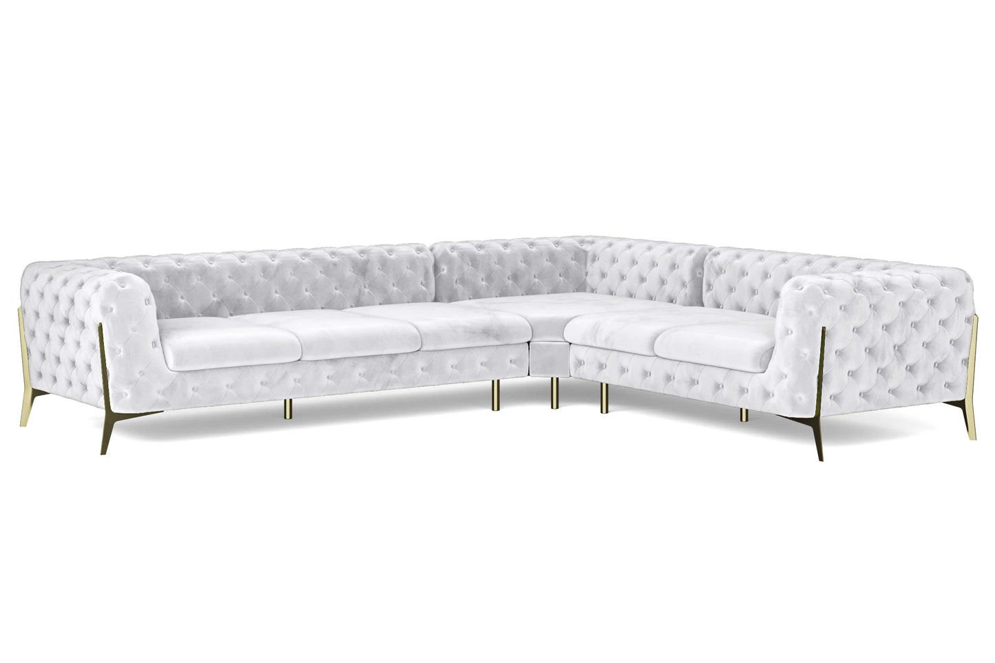 Vito 6 Seater Corner Sofa Silver Velvet