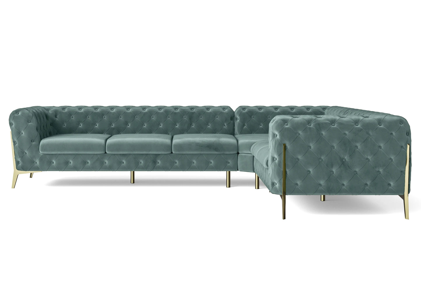 Vito 6 Seater Corner Sofa Teal Velvet