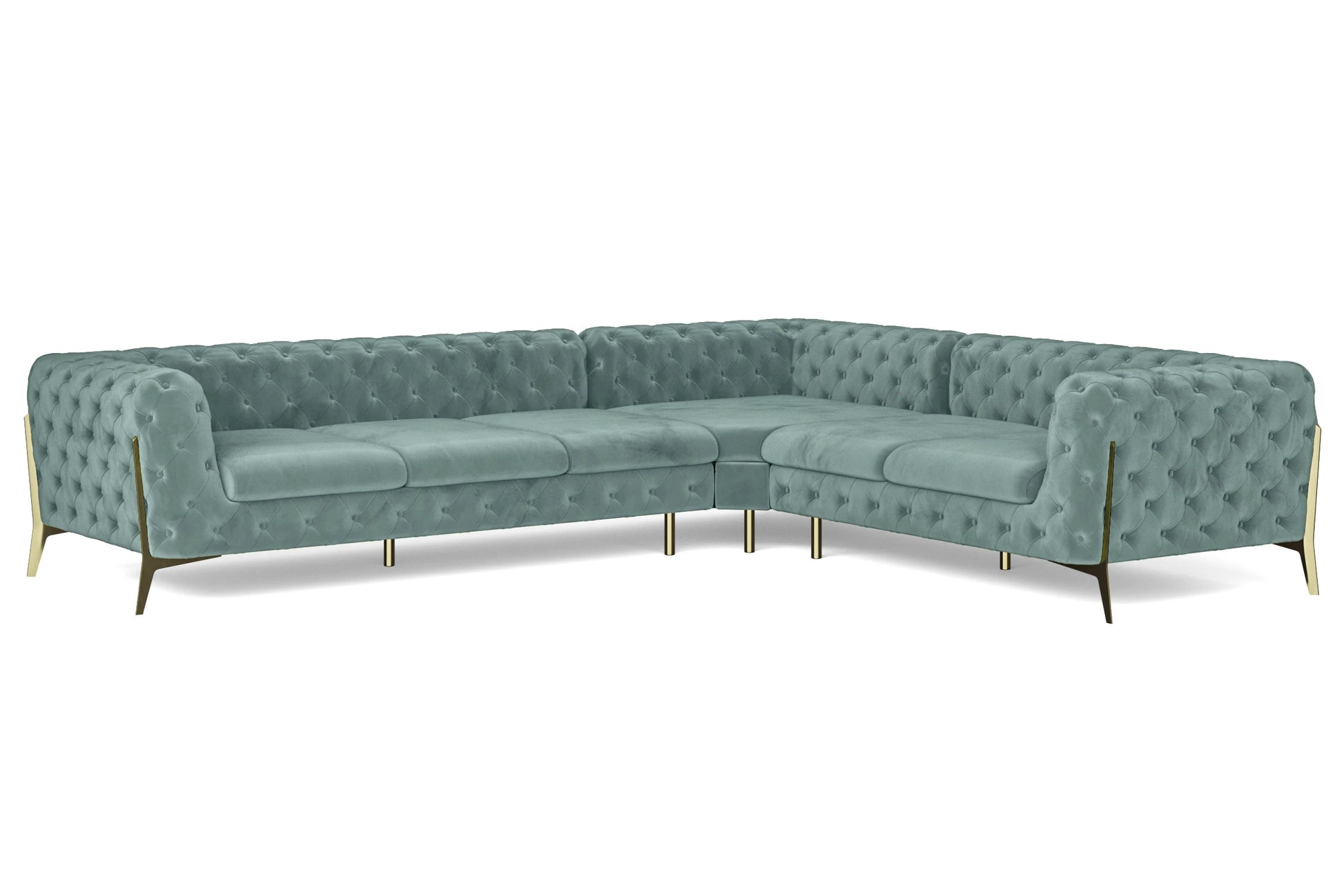 Vito 6 Seater Corner Sofa Teal Velvet