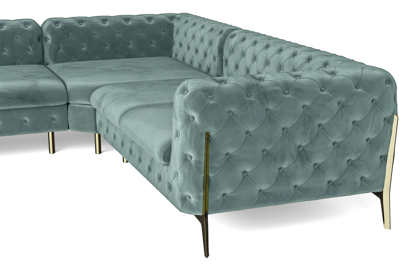 Vito 6 Seater Corner Sofa Teal Velvet