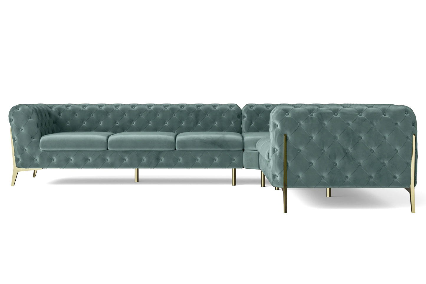 Vito 6 Seater Corner Sofa Teal Velvet