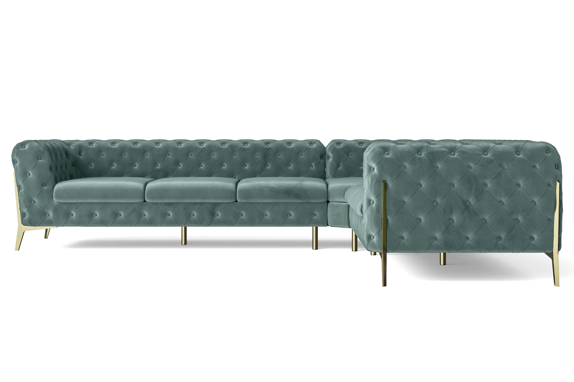 Vito 6 Seater Corner Sofa Teal Velvet