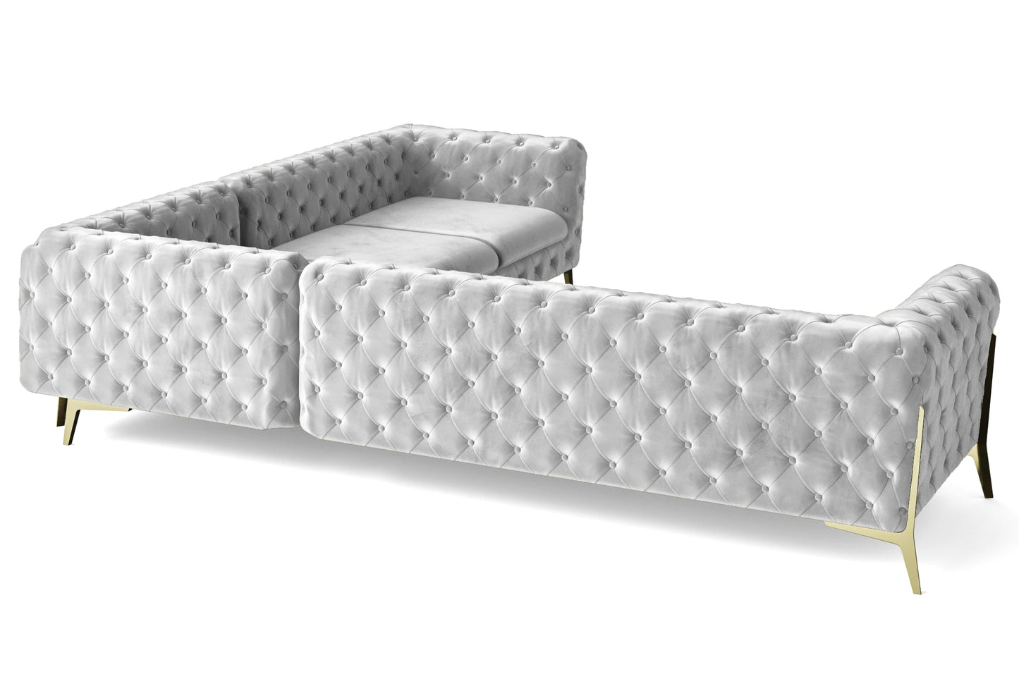 Vito 6 Seater Corner Sofa White Velvet