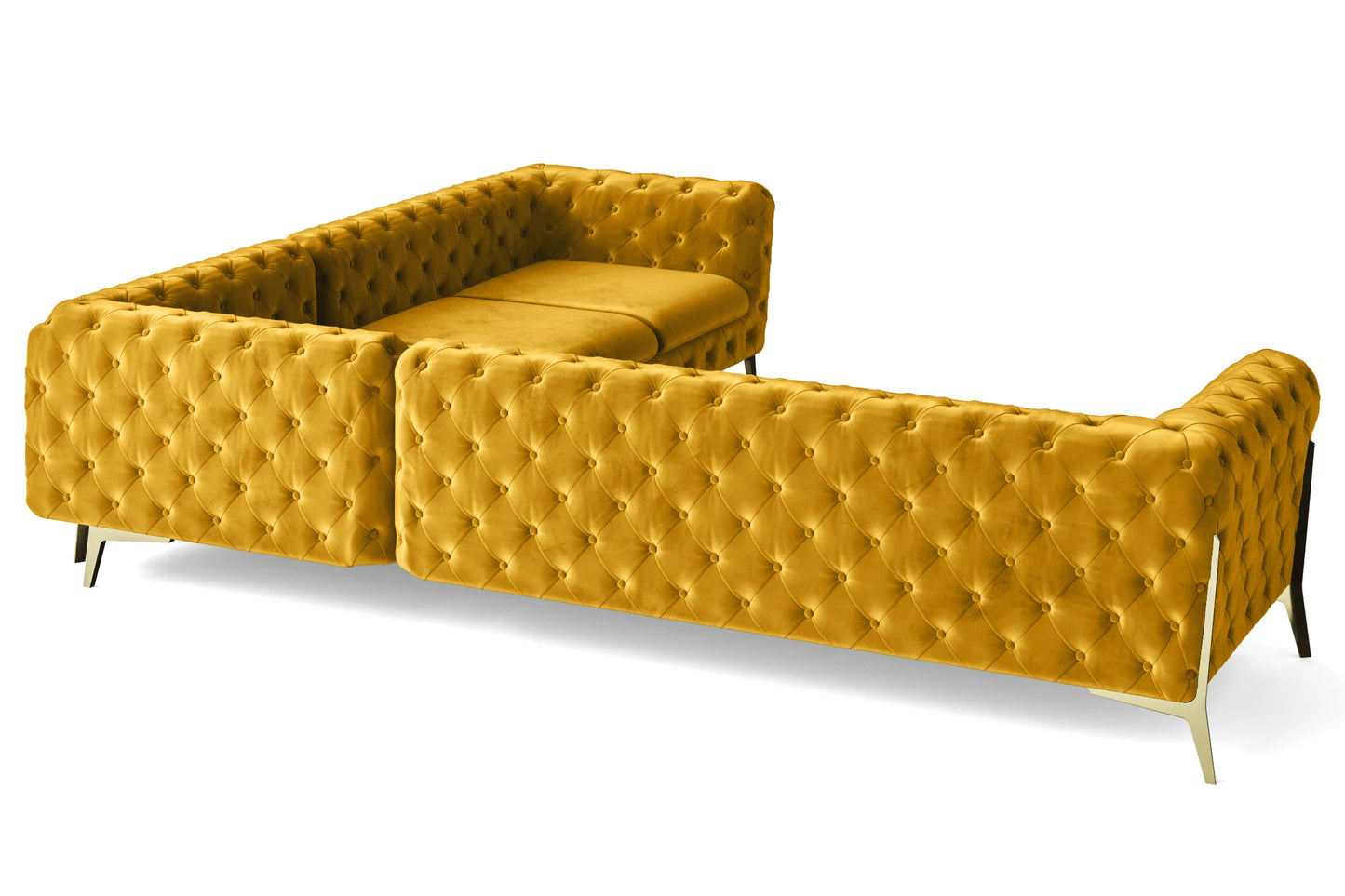 Vito 6 Seater Corner Sofa Yellow Velvet